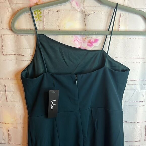 Take Me Anywhere Teal Asymmetrical Bodycon Mini Dress size medium - Picture 7 of 8